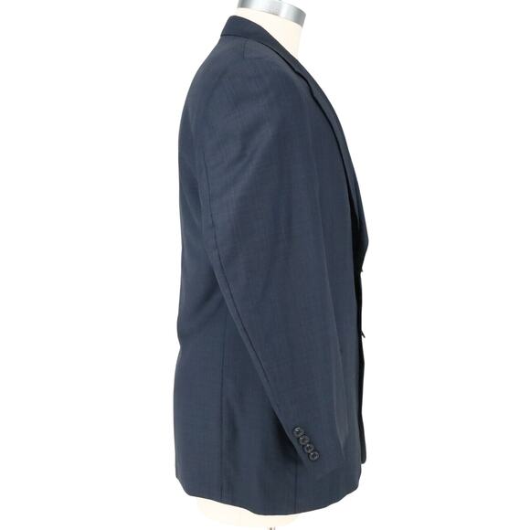 John W Nordstrom Sport Coat Mens 44R Blue Plaid Jacket Wool Reda Super 120s - Picture 5 of 16